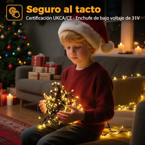 LBSTP ▫️ Luzes de Natal para exterior para árvore em LED - Guirlanda de 25 m com 250 LEDs branco quente 4