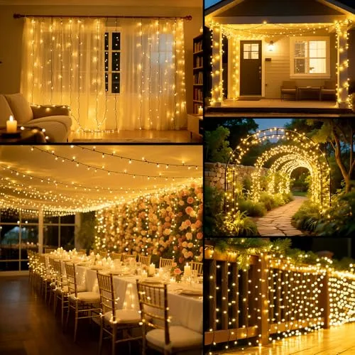 LBSTP ▫️ Luzes de Natal para exterior para árvore em LED - Guirlanda de 25 m com 250 LEDs branco quente 5