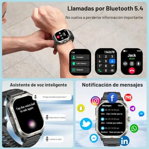 Jugeman ▫️ Relógio inteligente para homem com GPS, smartwatch de 2,06'', monitor de fitness 2