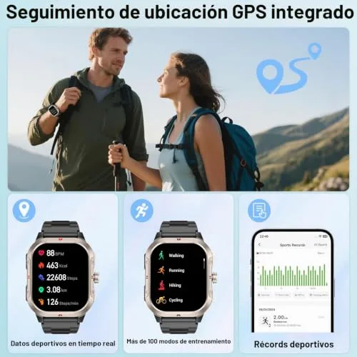 Jugeman ▫️ Relógio inteligente para homem com GPS, smartwatch de 2,06'', monitor de fitness 3