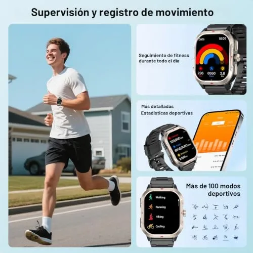 Jugeman ▫️ Relógio inteligente para homem com GPS, smartwatch de 2,06'', monitor de fitness 5