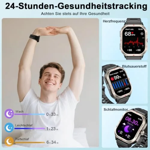 Jugeman ▫️ Relógio inteligente para homem com GPS, smartwatch de 2,06'', monitor de fitness 6