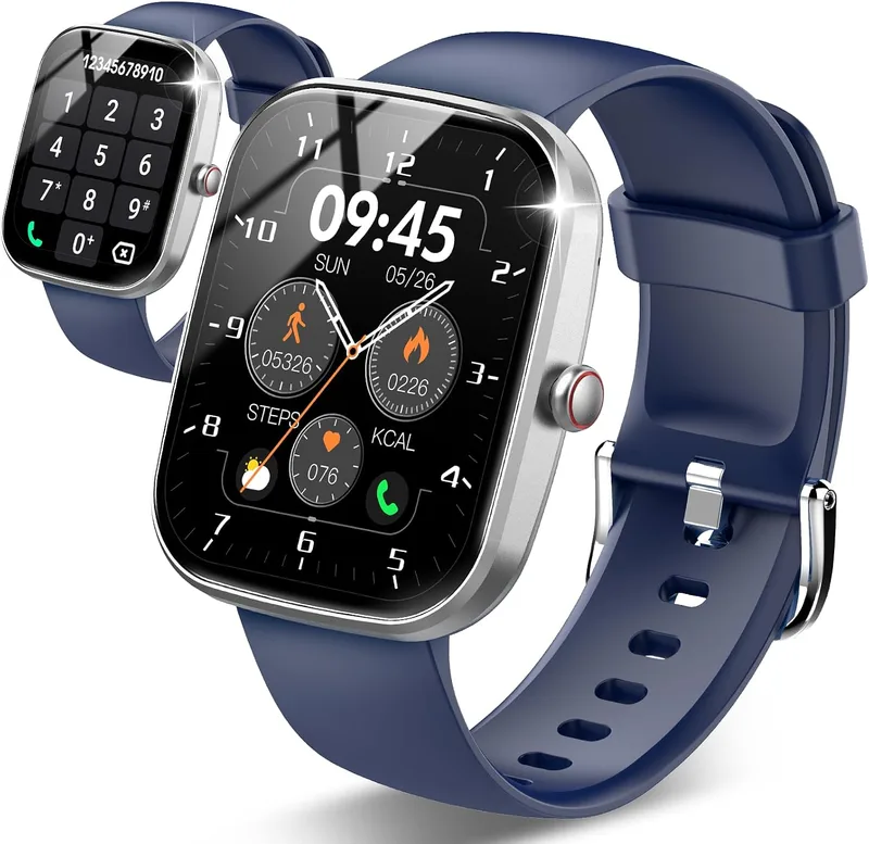Csasan ▫️ Relógio inteligente para homem e mulher, mais de 112 modos desportivos, pulseira de atividade, relógio inteligente de 1,91" com chamadas Bluetooth, contador de passos/medidor de pulsação/monitor de sono, à prova de água IP68 para Android e iOS, azul