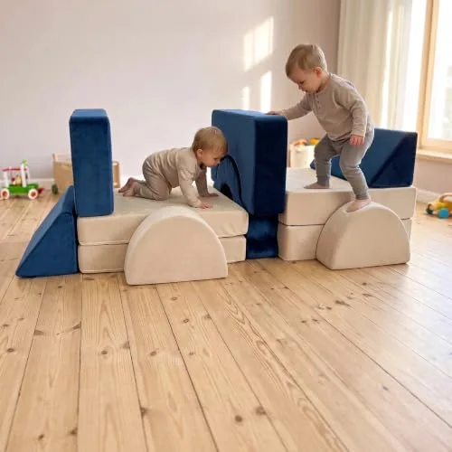 Relaxdays ▫️ Sofá Infantil Modular para Brincar, 10 peças, 47 x 150 x 65 cm 4