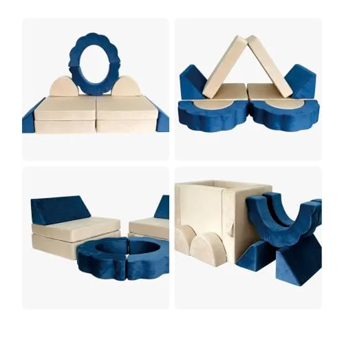 Relaxdays ▫️ Sofá Infantil Modular para Brincar, 10 peças, 47 x 150 x 65 cm 5