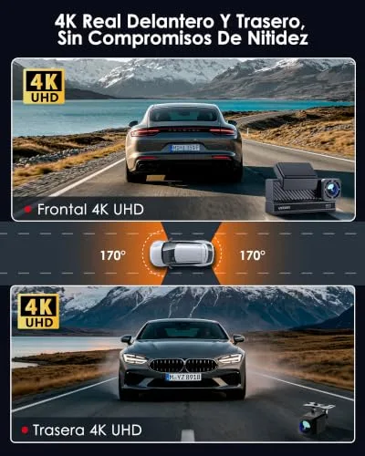 iZEEKER ▫️ 4K+4K: Câmara de bordo dupla (dianteira e traseira), STARVIS 2, Wi-Fi de 5 GHz, GPS 3