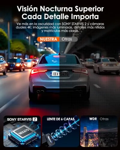 iZEEKER ▫️ 4K+4K: Câmara de bordo dupla (dianteira e traseira), STARVIS 2, Wi-Fi de 5 GHz, GPS 4