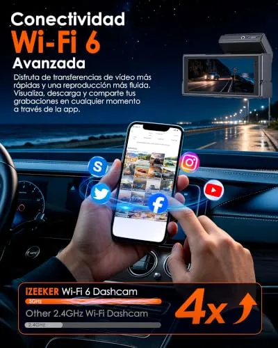 iZEEKER ▫️ 4K+4K: Câmara de bordo dupla (dianteira e traseira), STARVIS 2, Wi-Fi de 5 GHz, GPS 5