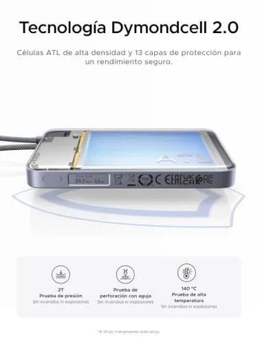 UGREEN ▫️ MagFlow Air Qi2 25 W, Power Bank MagSafe ultrafino de 10 000 mAh 7