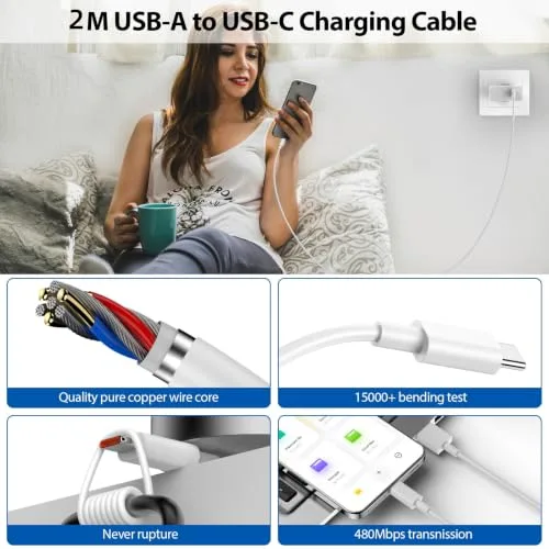 ACANDYA ▫️ Carregador de 120 W com carregamento rápido para Xiaomi 17T Pro, Poco F7 Ultra, F4 GT e F6 Pro 4