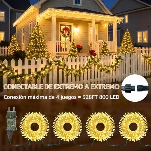 btfarm ▫️ Luzes de Natal para Árvore com Controlo Remoto, Guirlanda de Luzes de 20 m 6