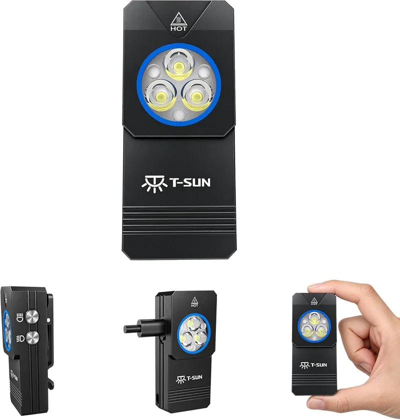 T-SUN ▫️ Lanterna LED recarregável Mini, 650 mAh, 11 modos, base magnética, IP66