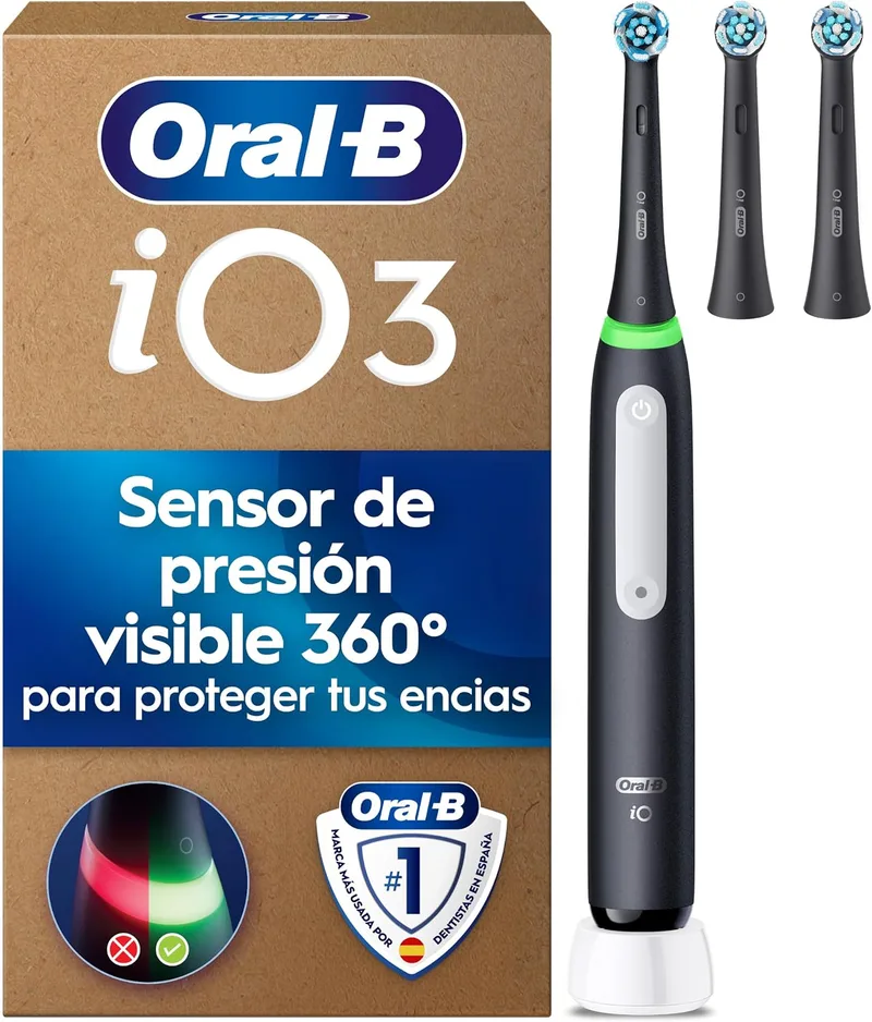 Oral-B ▫️ Escova de dentes elétrica iO 3 com 3 cabeças, preta