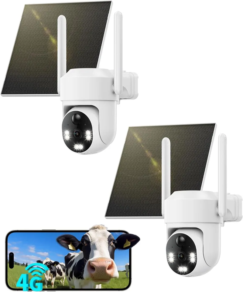 SEHMUA ▫️ Câmara de vigilância exterior 4G LTE com energia solar e cartão SIM, sem ligação à Internet