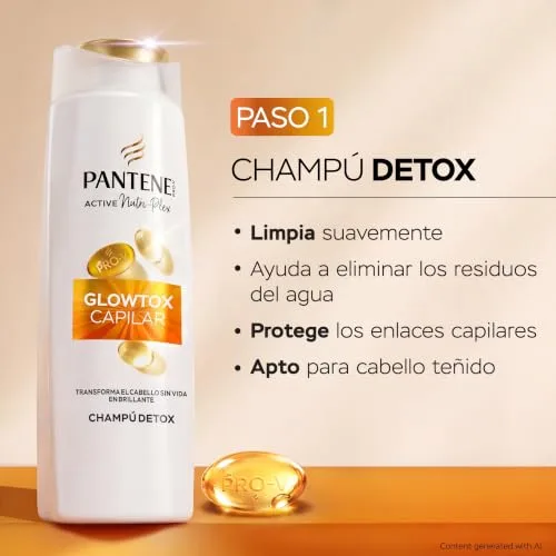Pantene ▫️ Pro-V Glowtox Capilar: Champô Detox + Condicionador para Cabelo Brilhante 4