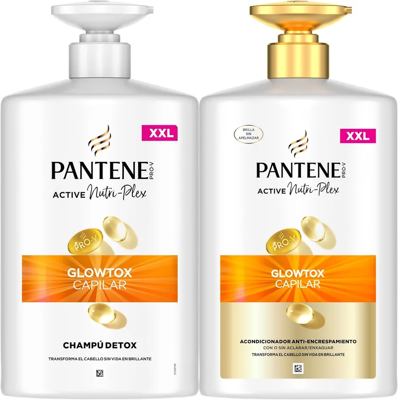Pantene ▫️ Pro-V Glowtox Capilar: Champô Detox + Condicionador para Cabelo Brilhante