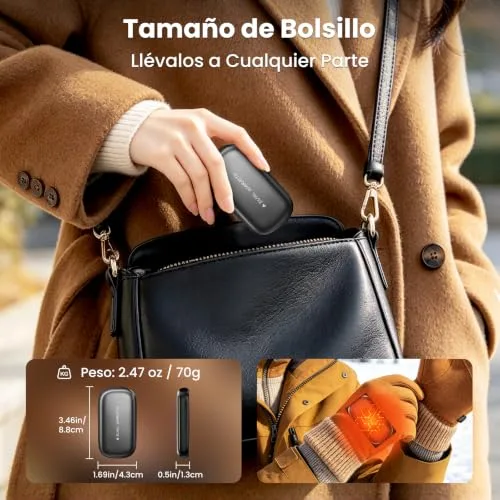 YOOKESEN ▫️ Aquecedor de mãos, 3000 mAH*2, temperatura 45-55 ℃, aquece as mãos 6