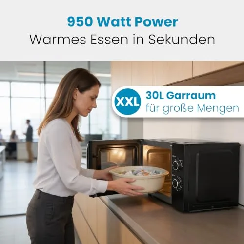 Profi Cook ▫️ Micro-ondas ProfiCook XXL | 30 litros | 950 watts | Prato giratório de 31,5 cm | 5 níveis de potência | Função de descongelação | Temporizador de 35 minutos | PC-MW 1354 2