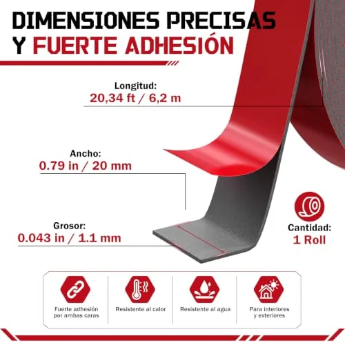 Alyvisun ▫️ Fita Adesiva de Dupla Face Extraforte 20 mm x 6,2 m 2
