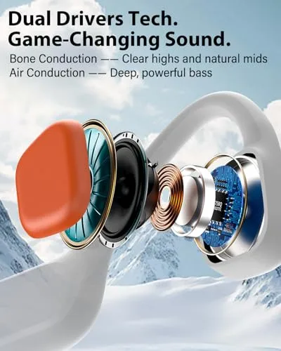 ZOVIMAX ▫️ Auscultadores de condução óssea para natação, IPX8, Bluetooth 6.0, MP3 8 GB 6