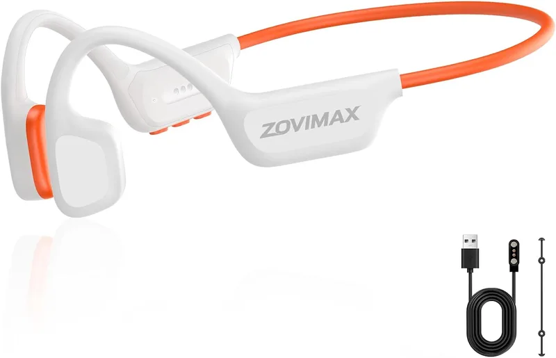 ZOVIMAX ▫️ Auscultadores de condução óssea para natação, IPX8, Bluetooth 6.0, MP3 8 GB