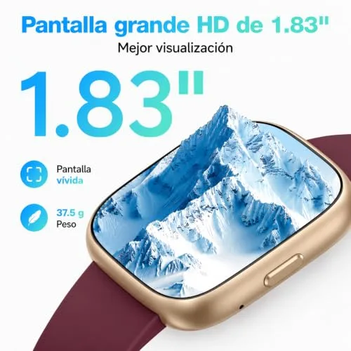 VRPEFIT ▫️ Smartwatch para homem/mulher, notificações do WhatsApp, ecrã tátil HD de 1,8", chamadas via Bluetooth, frequência cardíaca, SpO2, sono, mais de 100 modos desportivos, IP68, Android/iOS 5