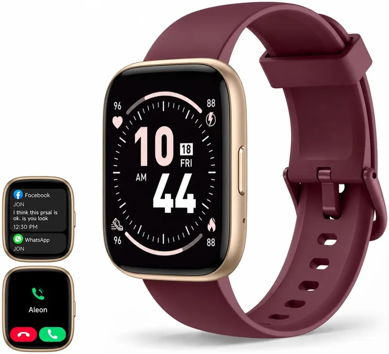 VRPEFIT ▫️ Smartwatch para homem/mulher, notificações do WhatsApp, ecrã tátil HD de 1,8", chamadas via Bluetooth, frequência cardíaca, SpO2, sono, mais de 100 modos desportivos, IP68, Android/iOS