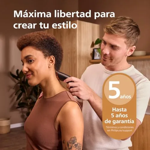 PHILIPS ▫️ Cortador de Cabelo Série 9000 - Cortador de cabelo para homem e mulher, lâminas auto-afiáveis, 28 comprimentos em intervalos de 1 mm, Trim and Flow, 180 min de autonomia, kit de barbeiro de 4 peças, HC9721/15 2