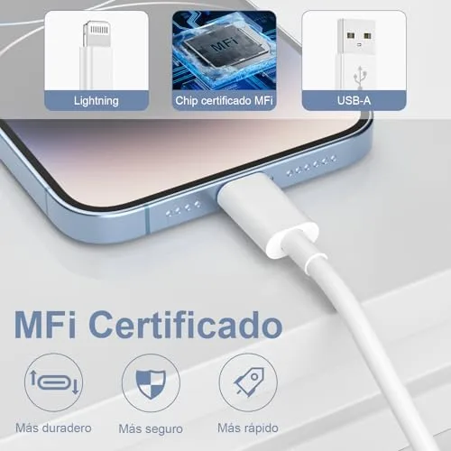 BSTOEM ▫️ Cabo de carregamento para iPhone com carregamento rápido, certificado pela Apple MFi, 1 m + 2 m 2