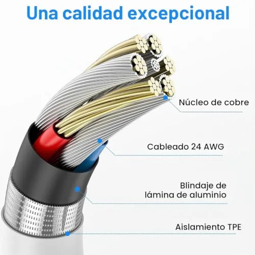 BSTOEM ▫️ Cabo de carregamento para iPhone com carregamento rápido, certificado pela Apple MFi, 1 m + 2 m 7