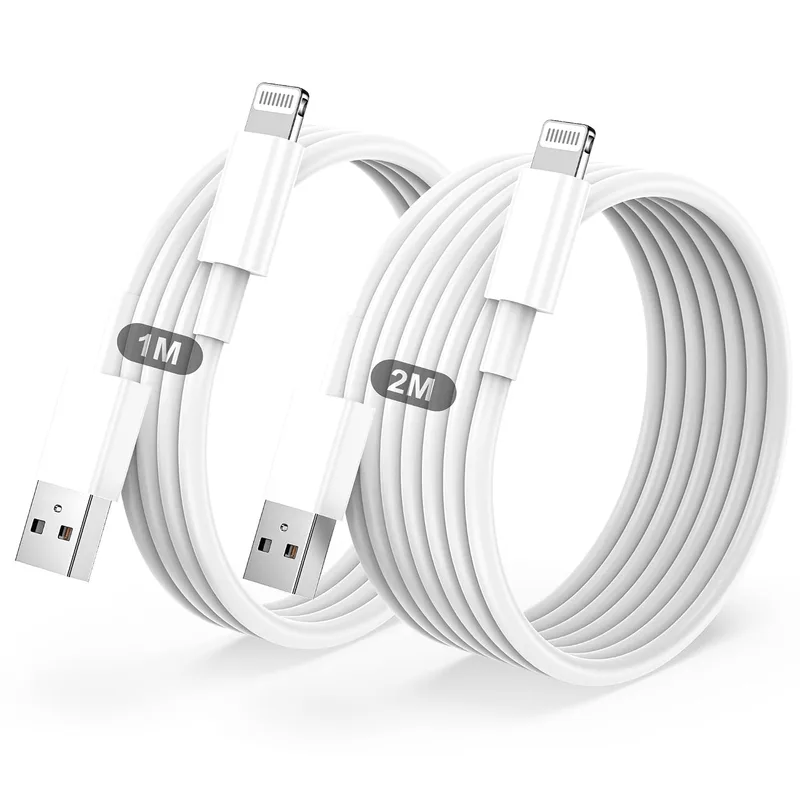 BSTOEM ▫️ Cabo de carregamento para iPhone com carregamento rápido, certificado pela Apple MFi, 1 m + 2 m