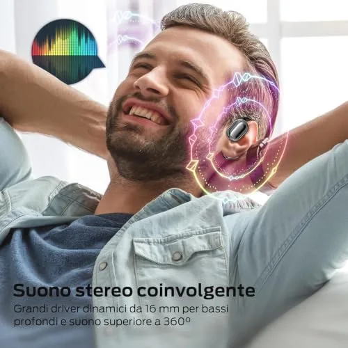 BUGANI ▫️ Auscultadores sem fios Bluetooth Auscultadores desportivos sem fios Bluetooth 3