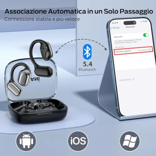 BUGANI ▫️ Auscultadores sem fios Bluetooth Auscultadores desportivos sem fios Bluetooth 6