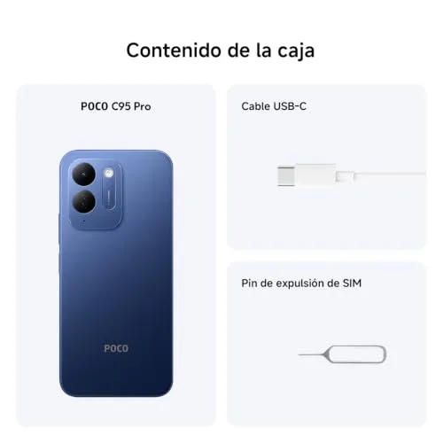 Xiaomi ▫️ Poco C95 Pro, smartphone de 8+256 GB, azul, 7500 mAh e carregamento de 45 W 5