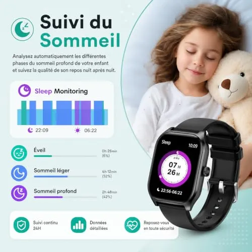 clleylise ▫️ Relógio inteligente para meninos e meninas, relógio desportivo com chamadas e função SOS 5