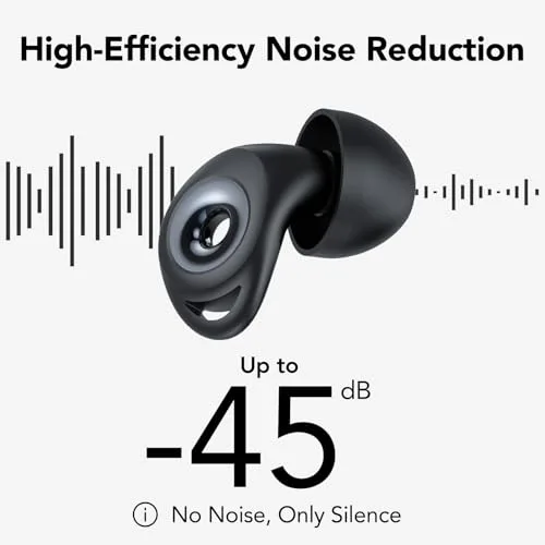 IKG ▫️ Tampões para os ouvidos para dormir, com cancelamento de ruído de 45 dB, 4 tamanhos (XS/S/M/L) 2