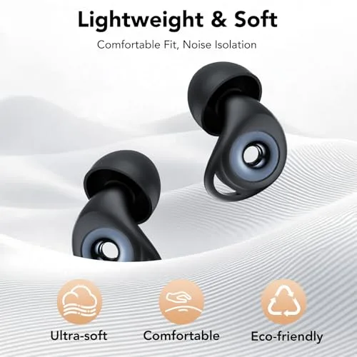 IKG ▫️ Tampões para os ouvidos para dormir, com cancelamento de ruído de 45 dB, 4 tamanhos (XS/S/M/L) 4