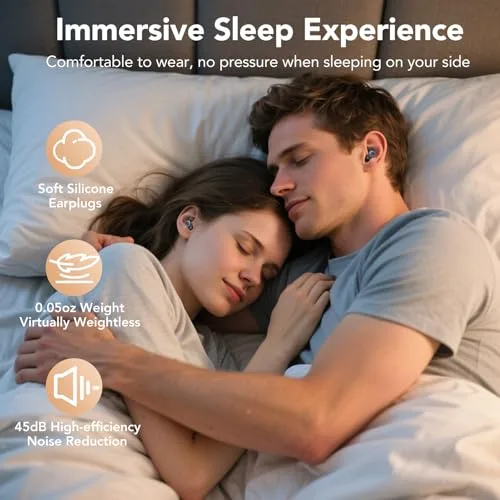 IKG ▫️ Tampões para os ouvidos para dormir, com cancelamento de ruído de 45 dB, 4 tamanhos (XS/S/M/L) 5