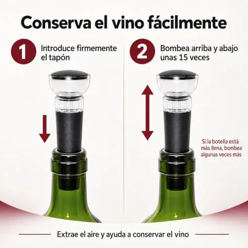 V VYNOR ▫️ VYNOR | Conjunto de arejador e rolha de vácuo – Acessórios para vinho | Kit de oferta 4