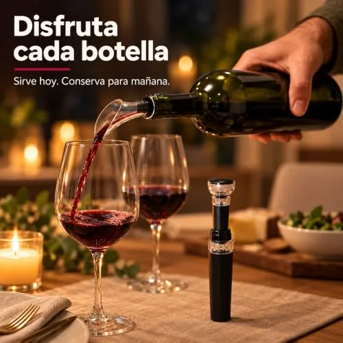 V VYNOR ▫️ VYNOR | Conjunto de arejador e rolha de vácuo – Acessórios para vinho | Kit de oferta 6