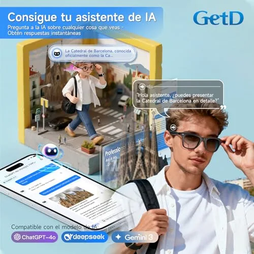 GetD ▫️ IA Glasses: óculos inteligentes com ChatGPT, tradução em tempo real 4