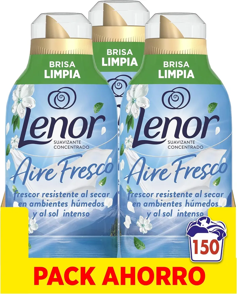 LENOR ▫️ Aire Fresco Amaciador de Roupa Clean Breeze 50 lavagens, 700 ml. (Embalagem de 3)