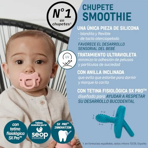 SUAVINEX ▫️ Chupeta Totalmente em Silicone, Bebé 0/6 Meses e Recém-nascido, Bege Suave 3