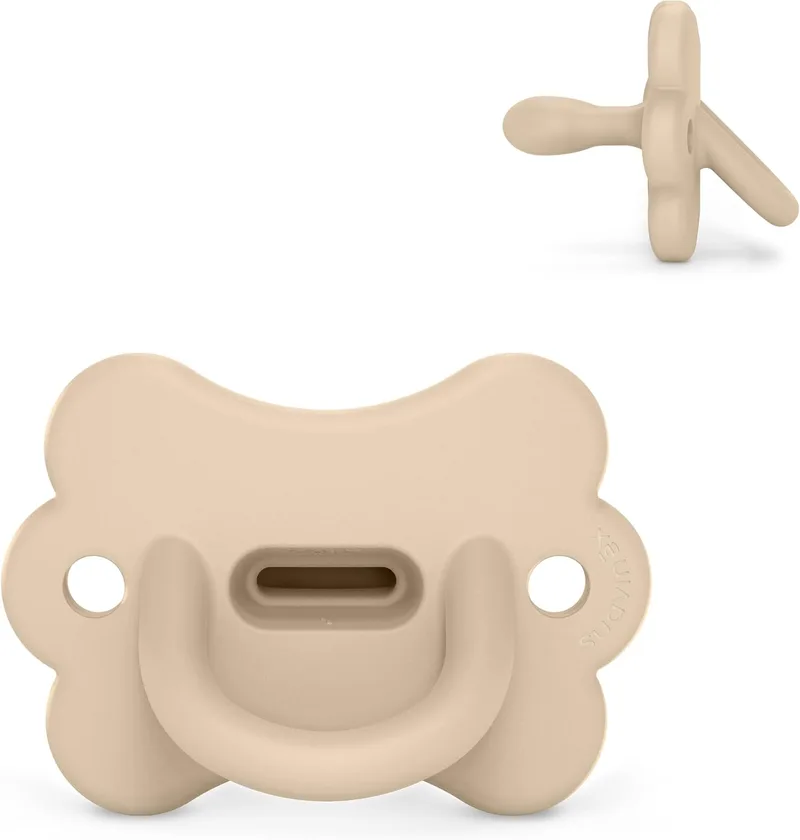 SUAVINEX ▫️ Chupeta Totalmente em Silicone, Bebé 0/6 Meses e Recém-nascido, Bege Suave