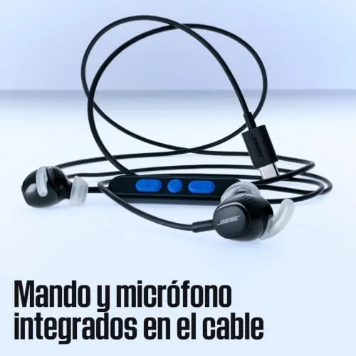 Bose ▫️ Auscultadores de botão com fio e cancelamento de ruído : Auscultadores intra-auriculares com arnês, ligação USB-C, estojo de transporte incluído, comando e microfone integrado, Branco Fumado 5