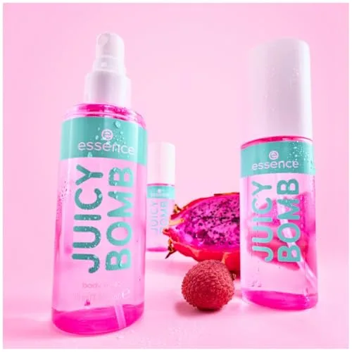 Essence Cosmetics ▫️ essence Bruma corporal com gotas doces JUICY BOMB de longa duração (100 ml) (Embalagem de 2) 3