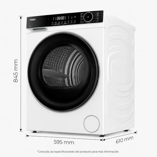 Haier ▫️ Secadora com bomba de calor, 10 kg, branca, x 5 [HD100-D357NU1-IB] 3