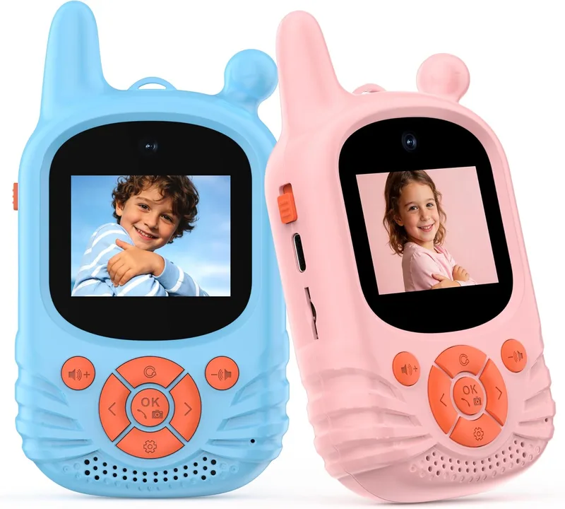 LELESUN ▫️ Walkie-talkies com vídeo para crianças, dupla câmara HD, 2 unidades, brinquedo recarregável, alcance de 300 m, walkie-talkie para crianças dos 3 aos 12 anos