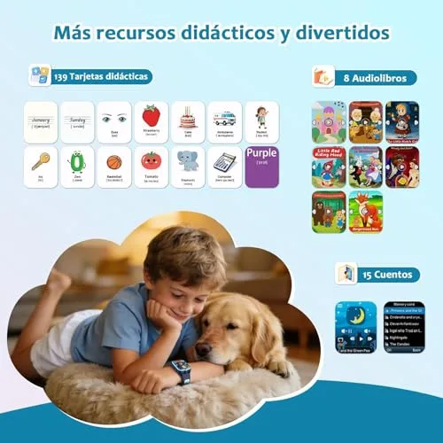 Blackview ▫️ Relógio inteligente para crianças com modo desportivo, lanterna, modo de aprendizagem, audiolivros, relógio inteligente infantil de 1,75” com 20 mostradores, 30 jogos, câmara, calculadora, despertador, SEM GPS, SEM SIM, azul 4