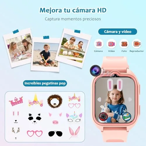 Blackview ▫️ Relógio inteligente para crianças com modo desportivo, lanterna, modo de aprendizagem, audiolivros, relógio inteligente infantil de 1,75” com 20 mostradores, 30 jogos, câmara, calculadora, despertador, SEM GPS, SEM SIM, azul 5